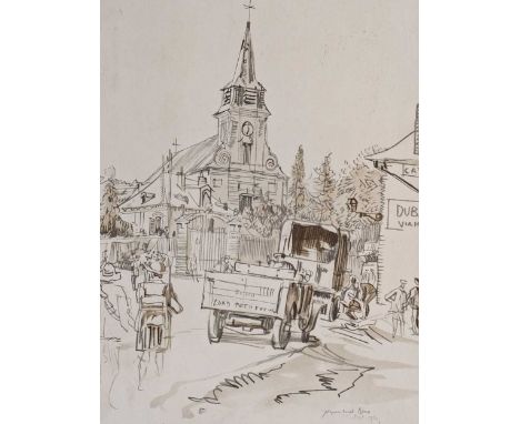 Muirhead Bone (1876-1953) A Village on the Sommesigned in the platelithograph, unframed31 x 24.5cm;together with Frank Brangw