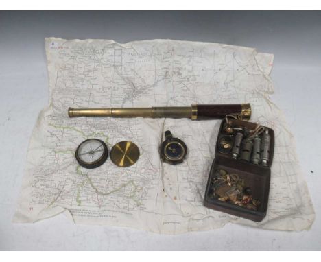 First world War military Verner's pattern compass (missing leather case); together with another 19th century compass in a bra