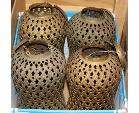 A quantity of Arabic lamp shades
