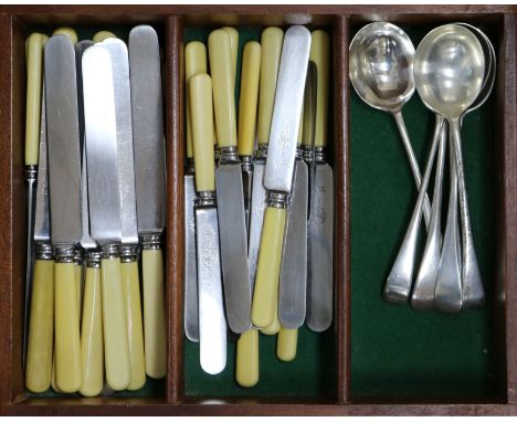 A canteen of late Victorian silver Old English pattern flatware, Charles Boyton II, London, 1895, comprising forty eight item