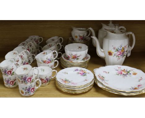 A Royal Crown Derby floral-decorated part tea service