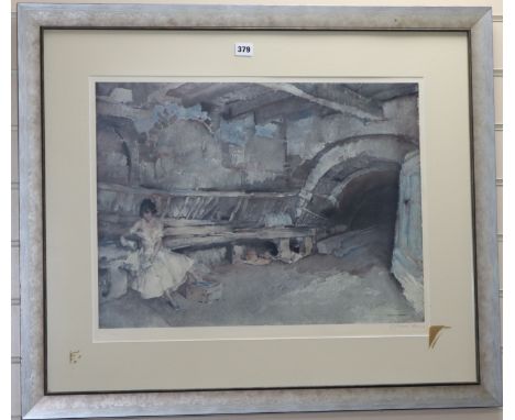 William Russell Flint, signed colour print, Secret Retreat, 46 x 60cm.
