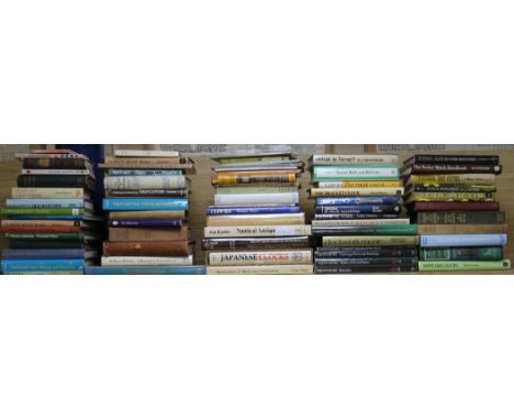 A quantity of clock and watch reference books, including Clockwork Music, Chats on Old Clocks, What Is Time, The Watch Collec