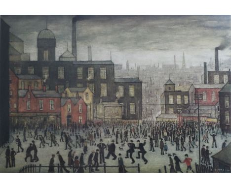 § Lawrence Stephen Lowry (1887-1976) offset lithograph printed in colours, Our Town, on wove, the signed in pencil, and numbe