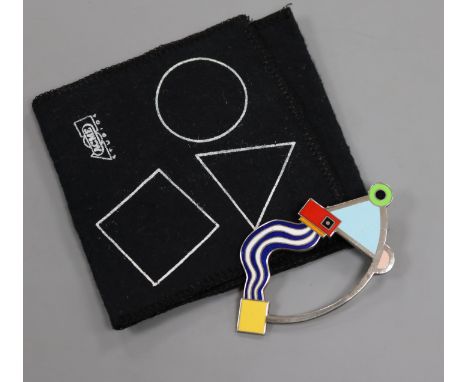 Memphis for Acme. An enamel brooch designed by Zanini circa 1984, 76mm.