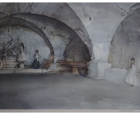 William Russell Flint, signed colour print, The Dubious Bernini, 45 x 58cm.