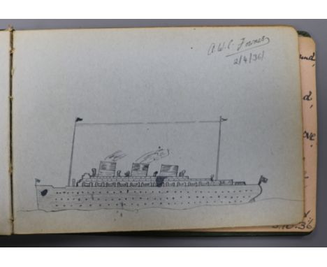 A collection of autograph material, including early 20th century first class cricketers, including two sheets stuck down on a