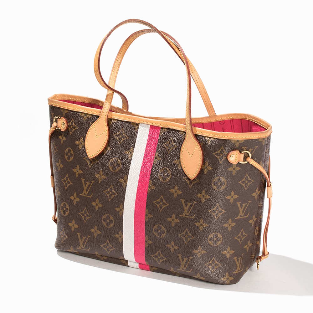 Louis Vuitton, Neverfull PM Monogram Handbag, after 2000Different colored leather, gold-tone meta