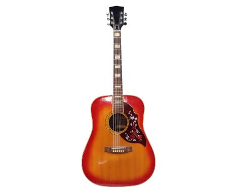 A vintage Japanese Sakura F350 acoustic guitar, circa 1970s