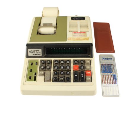 Decimo Vatman Video Sprint Mark II and Kingston Pocket adding machines/calculators, circa 1970s
