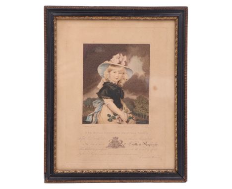After John Hoppner (1758 - 1810)"Her Royal Highness Princess Sofia", a portrait of the Princess with her hair fashioned in fu