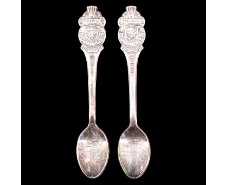 Two Rolex Zurich teaspoons, 10.5 cm