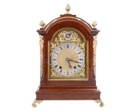 A late 19th Century gilt metal-mounted mahogany clock by Winterhalder &amp; Hofmeier, in the form of a Georgian bracket clock