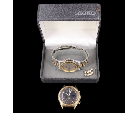 Seiko Kinetic and automatic chronograph wristwatches, (a/f)