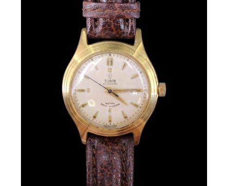 A 1950s Tudor "Small Rose" automatic wristwatch, having an Auto-Prince movement and frosted silver face, the latter having a 