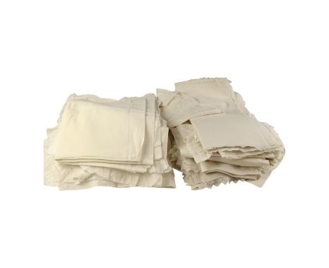 A large group of late 19th / early 20th Century domestic textiles including pillowcases, bolster covers, embroidered pyjama c