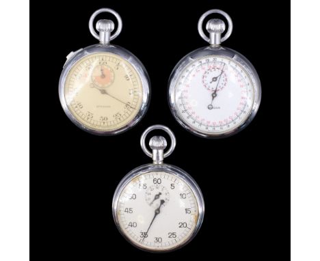 Stadium, Rocar and one other vintage stopwatch, circa third quarter 20th Century
