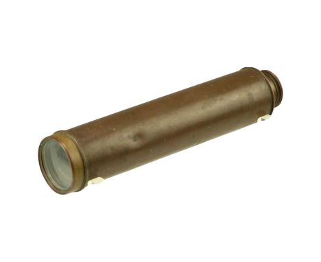 A Victorian four-draw brass telescope by Colyer of Dover, having a copper body tube, extended 58.5 cm, closed 22.5 cm, (optic