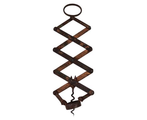A Victorian Heeley &amp; Son Weir (I) compound lever "Concertina" or "Lazy Tong" corkscrew