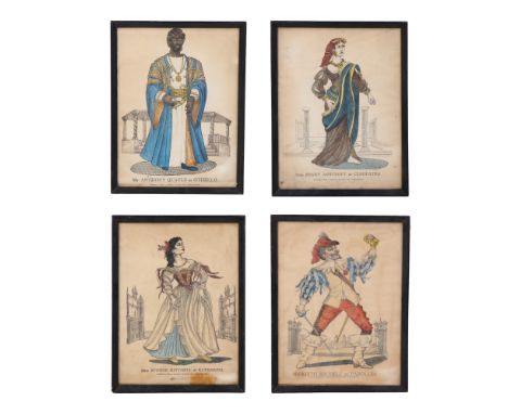 After Waldo Sullivan Lanchester (1897 - 1978) Four 1950s portrayals of leading contemporary artists in Shakespearian roles in