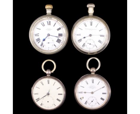 A Victorian 1885 prize medal winning Patent Hermetic open-faced silver pocket watch and a similar early 20th Century example,