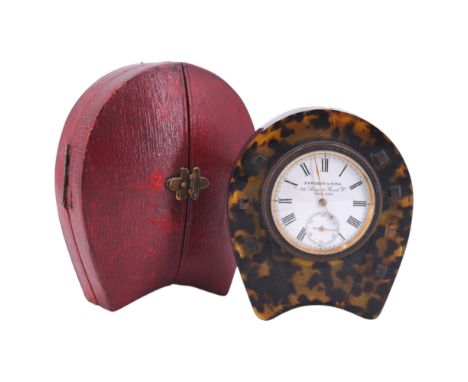 A late 19th / early 20th Century novelty travel / boudoir clock by Edwards &amp; Sons of 161 Regent Street, London, having a 
