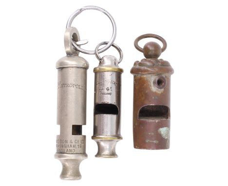 An early 20th Century Tudor Rose whistle with stop hole, attributed to Joseph Hudson, together with a Metropolitan Beaufort t