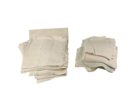 A group of late 19th / early 20th Century linen / cotton towels and other domestic textiles