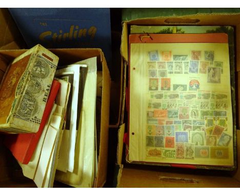 Worldwide Vintage accumulation in old glassines, cigar boxes, postal history, etc, with further material that originated in a
