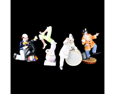 Four (4) Vintage Porcelain Figurines. Includes: 3 Royal Doulton and one Hutschenreuther. Each appropriately signed to base. T