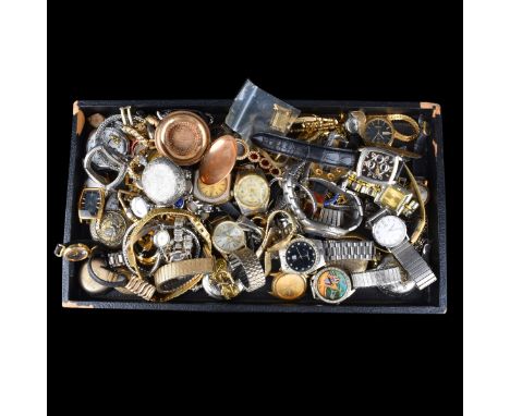 Large lot of vintage fashion watches. We are offering this exciting "mystery lot" as is. Provenance: Inventory of a Jewelry M