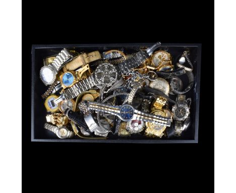 Large lot of vintage fashion watches. We are offering this exciting "mystery lot" as is. Provenance: Inventory of a Jewelry M