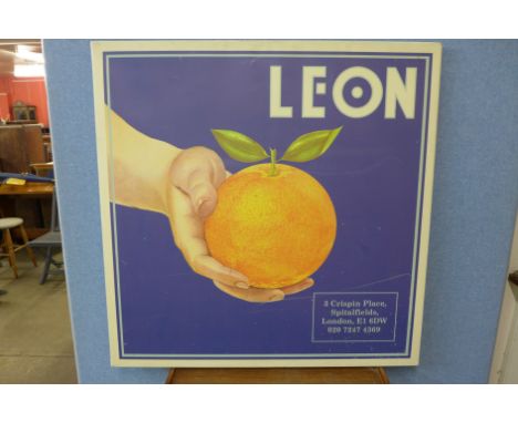 A French LEON advertising print on canvas 