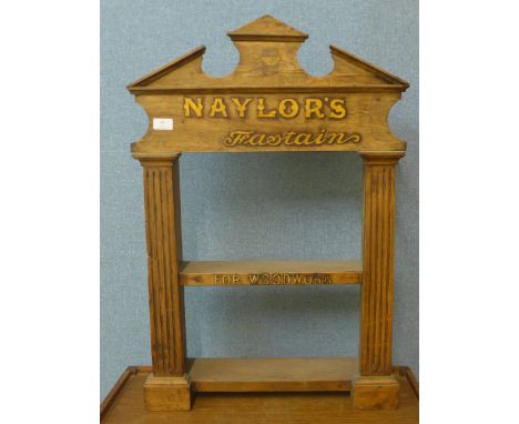 A Naylors Fastain for Woodwork advertising beech wall shelf 