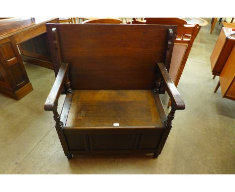 An oak monks bench 