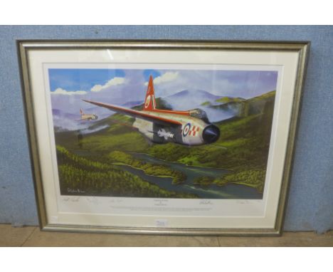 A signed Stephen Brown limited edition print, Lightning Tribute, 47 x 67cms, framed 
