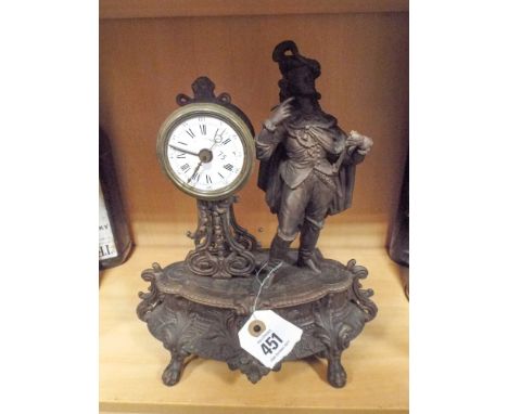 French gilt figure mounted mantle clock 