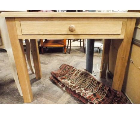 New good quality light oak desk/console table fitted one long drawer