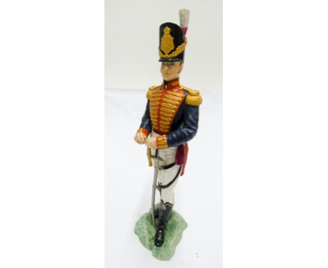 Royal Worcester model officer of the Royal Artillery, 1815, numbered on the base 2658  Plume on the helmet possible restorati