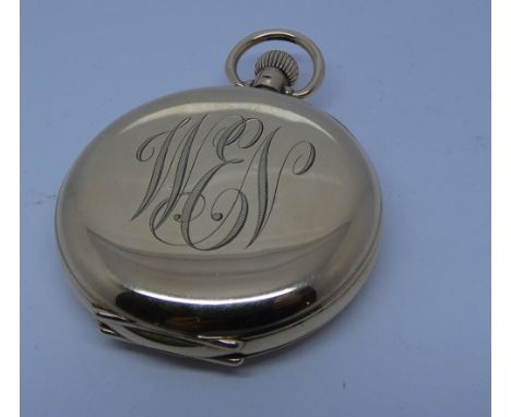 Victorian 9ct yellow gold full hunter pocket watch the white enamel dial signed Stayte with subsidiary seconds dial fully hal