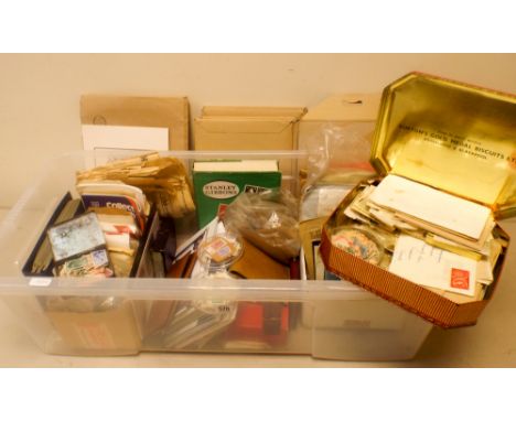 A very large accumulation of stamps, postcards, ephemera, first day covers, photographs etc all contained within a large plas