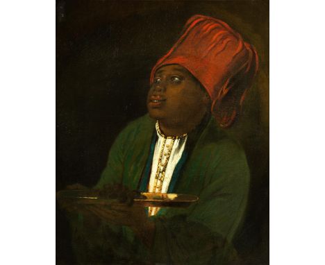Französischer Maler der Spätromantikund des Orientalismus,ehemals Eugène Delacroix, 1798 – 1863, zug.DIENER MIT TRAUBENSCHALE