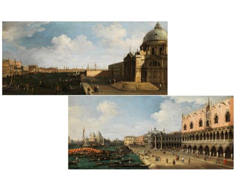 Giovanni Antonio Canal und Werkstatt, auch genannt „Canaletto“,1697 Venedig – 1768 ebendaGemäldepaarCANAL GRANDE MIT KIRCHE S