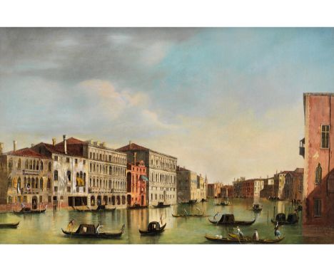 Apollonio Facchinetti, auch genannt „Domenichini“,tätig 1740 – um 1770DER CANAL GRANDE MIT DEM PALAZZO MORO LINÖl auf Leinwan