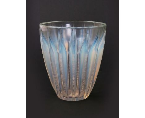  'Chamonix' no.1090 a Lalique opalescent glass vase designed by Rene Lalique, stencil R Lalique 15.5cm. high Catalogue Notes 