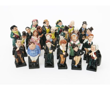  Twenty four Royal Doulton Charles Dickens figures, comprising; Pecksniff, Tony Weller, Jingle, Buzfuz, Mrs Bardell, Dick Swi