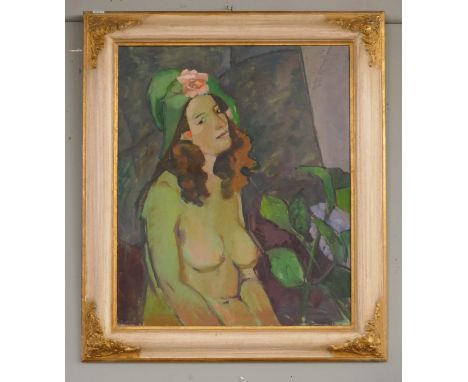 Olwen Tarrant - Oil on canvas, Nude portrait of woman - Image size 50 x 60cm