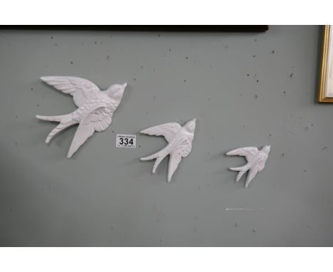 3 vintage ceramic graduated swallows