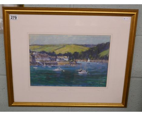 L/E signed print - The estuary at Salcombe