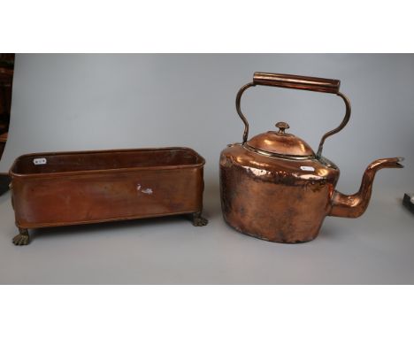 Copper planter &amp; kettle